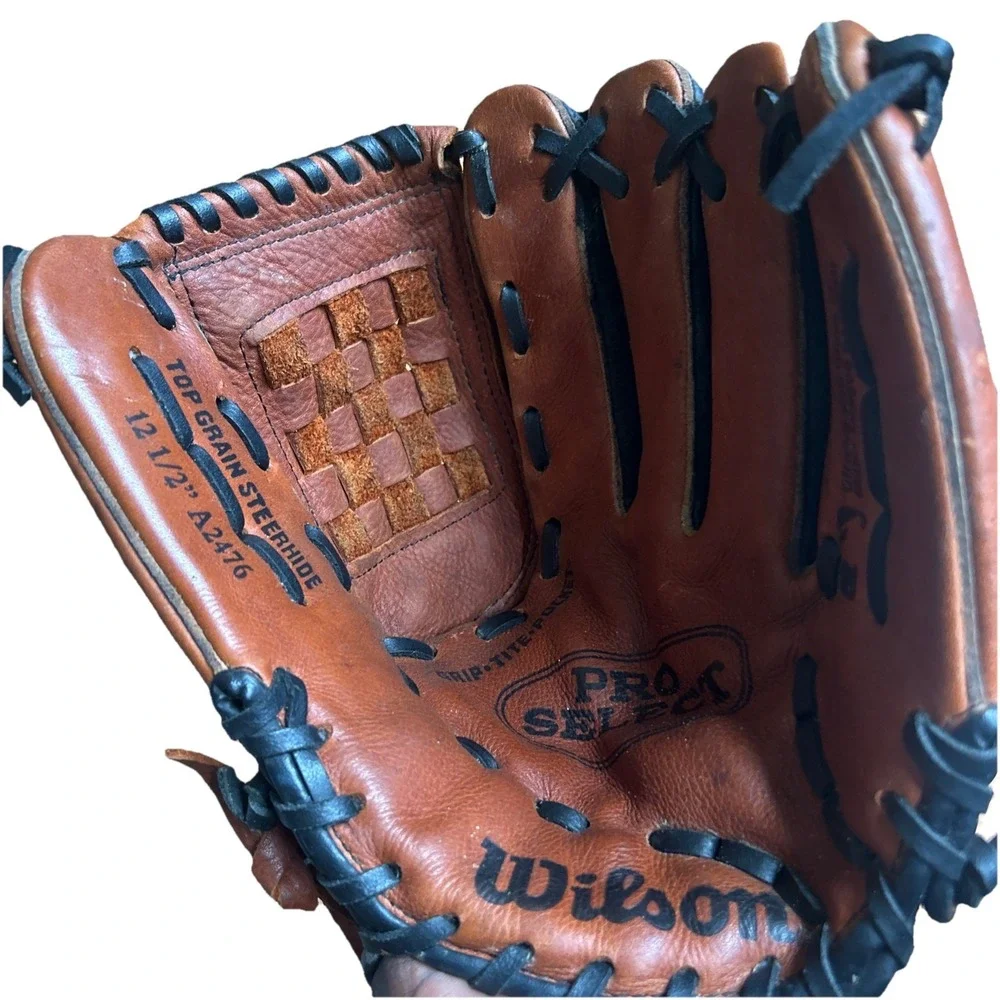 Wilson MLB Custom Fit Top Grain Steerhide A2476 RHT Glove Brown Black Size 12.5